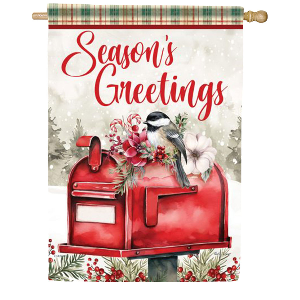 Carson Chickadee Mailbox House Flag