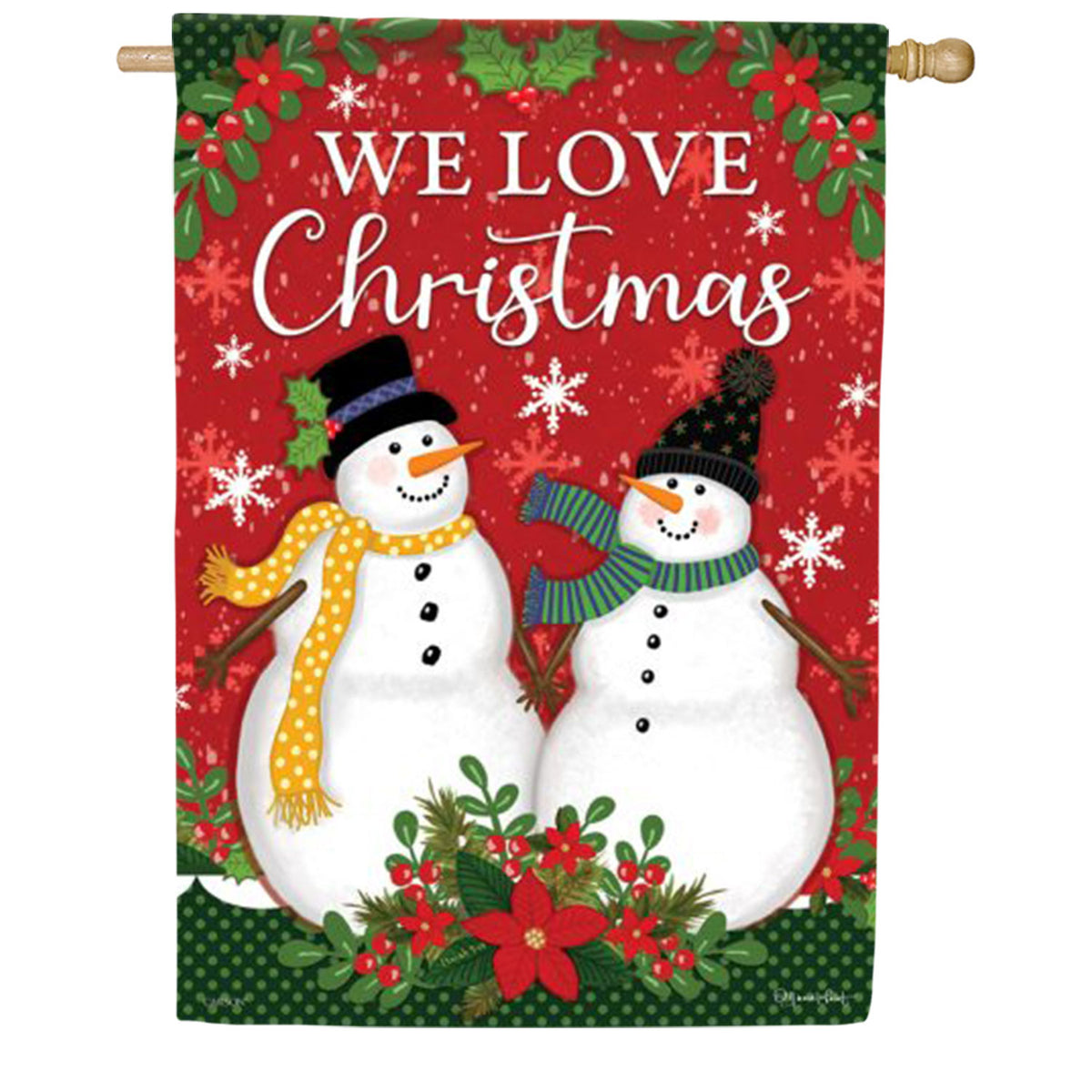 Carson We Love Christmas House Flag