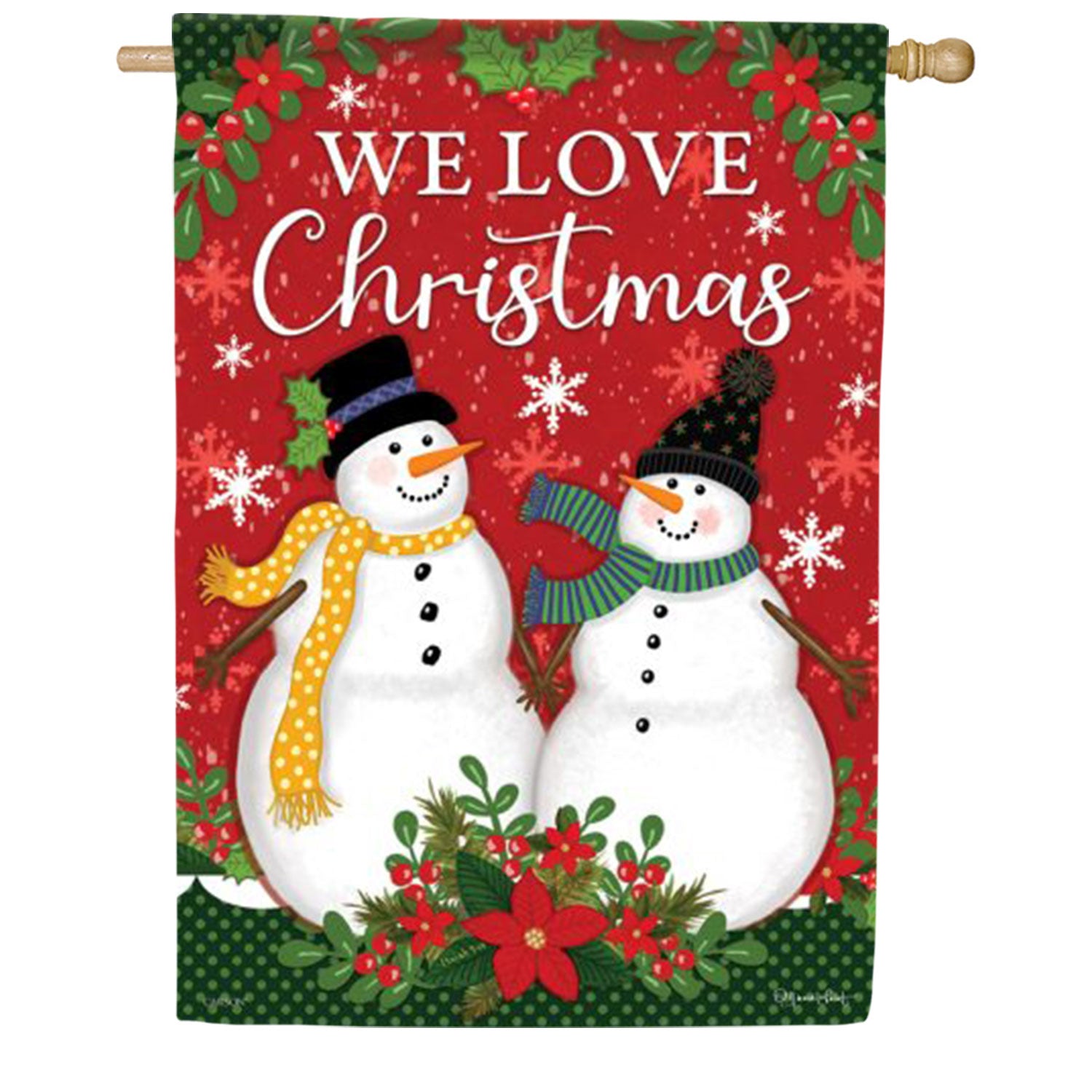 Carson We Love Christmas House Flag