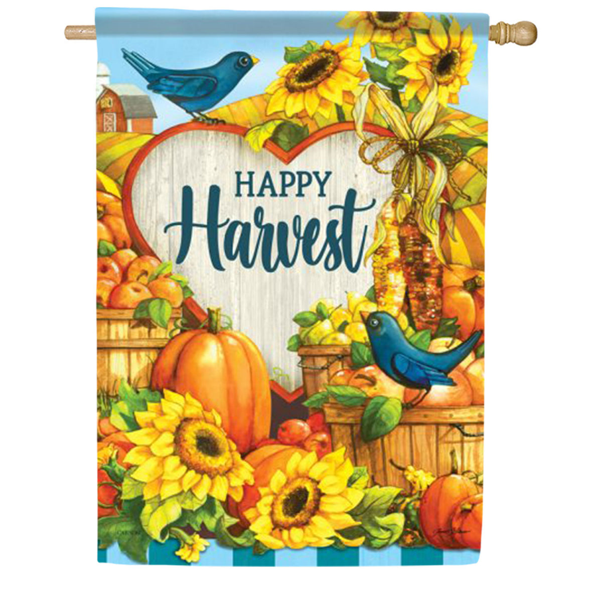 Happy Harvest House Flag