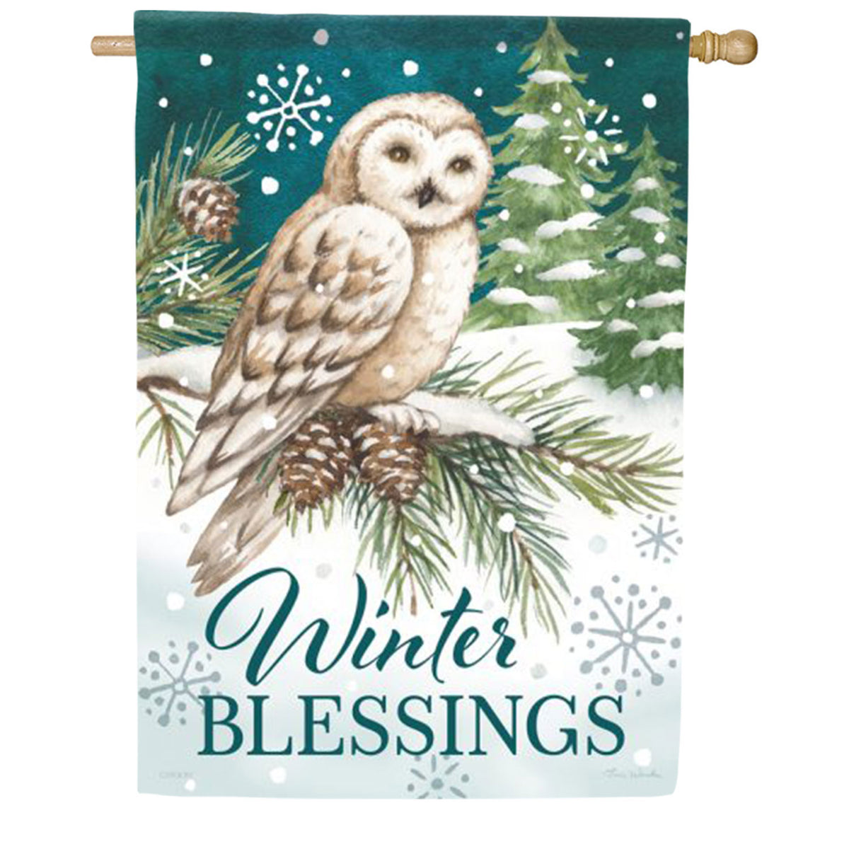 Winter Blessings House Flag