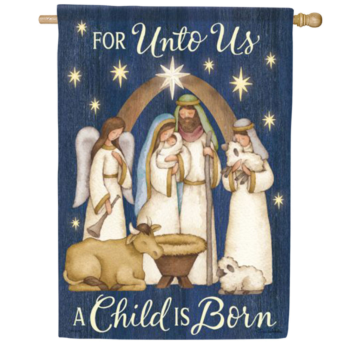 For Unto Us A Child Is Born House Flag