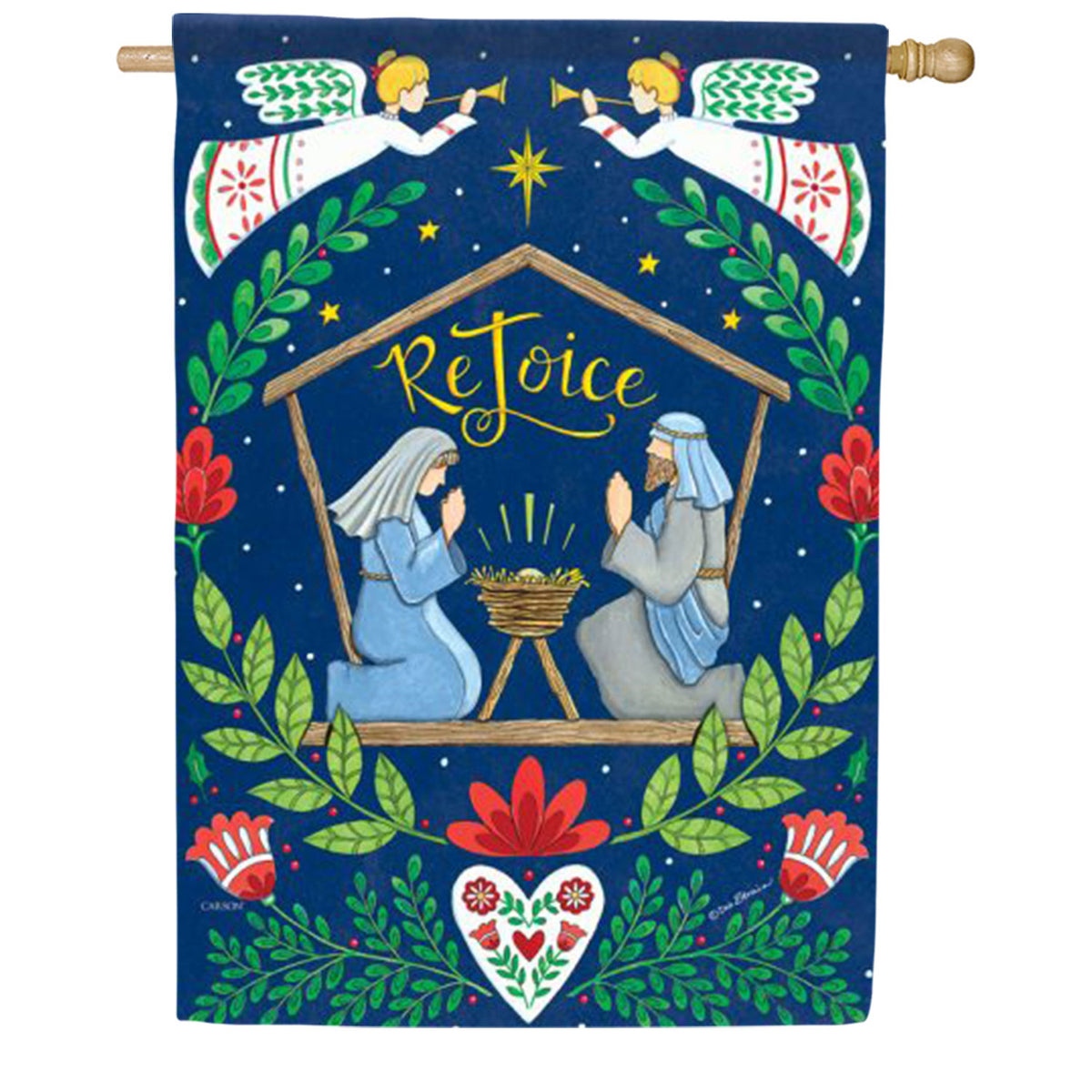 Rejoice Nativity House Flag