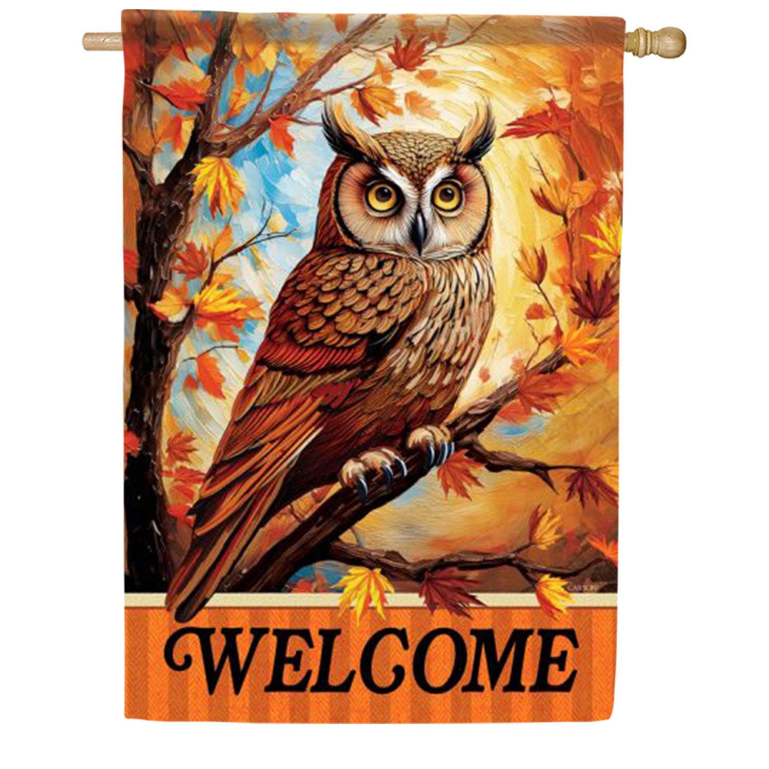Welcome Fall Owl House Flag