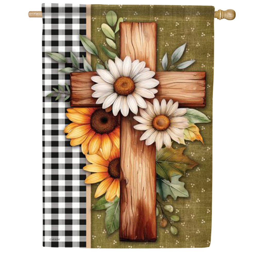 Fall Cross House Flag