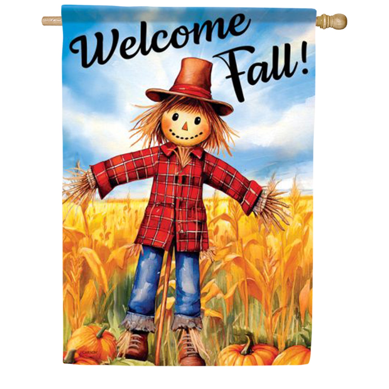 Welcome Scarecrow House Flag