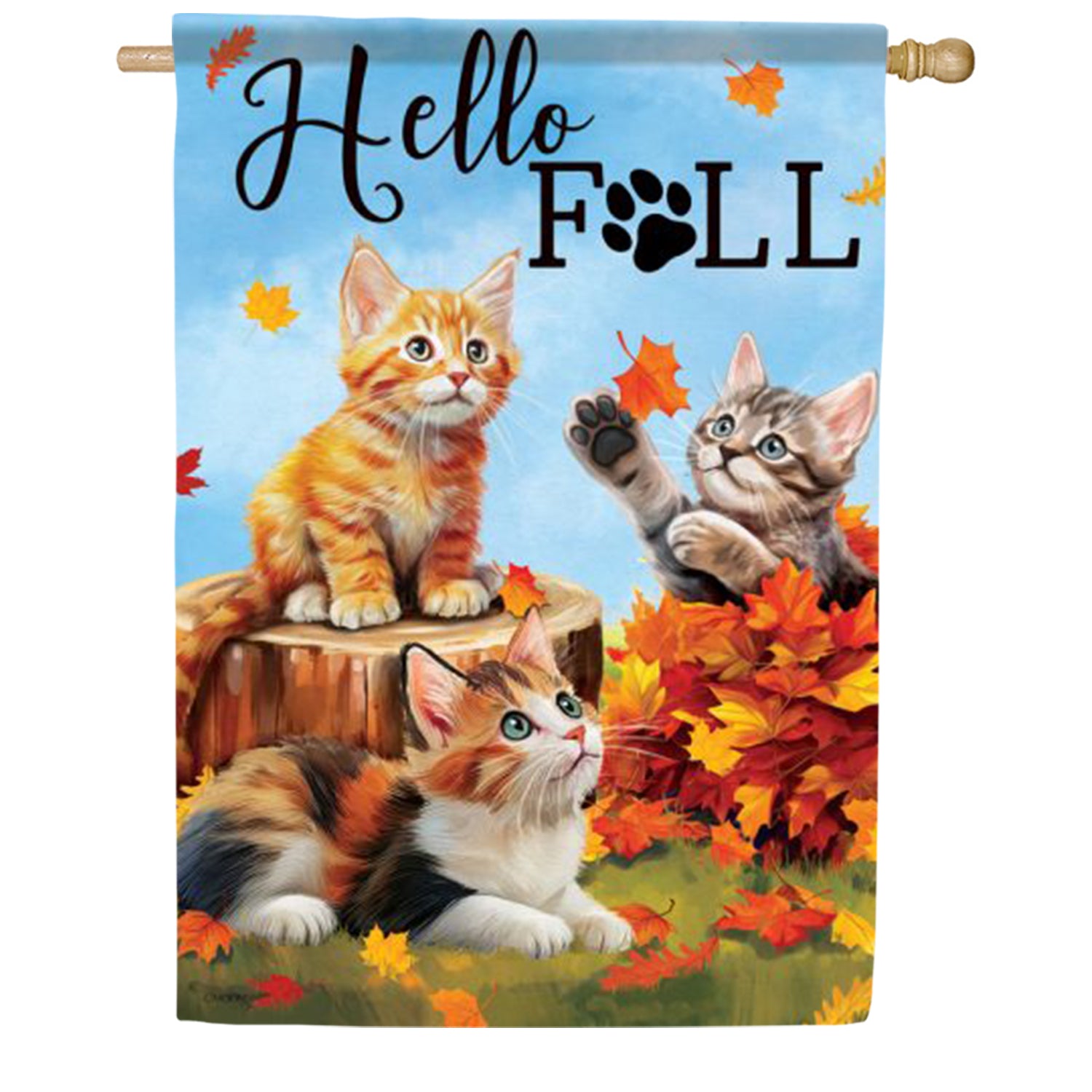 Hello Kittens House Flag