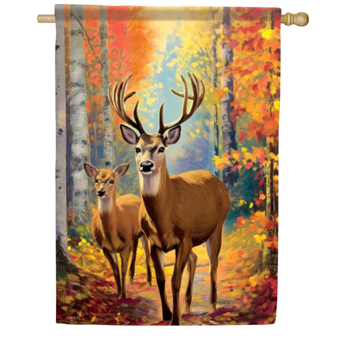 Whitetail Deer House Flag