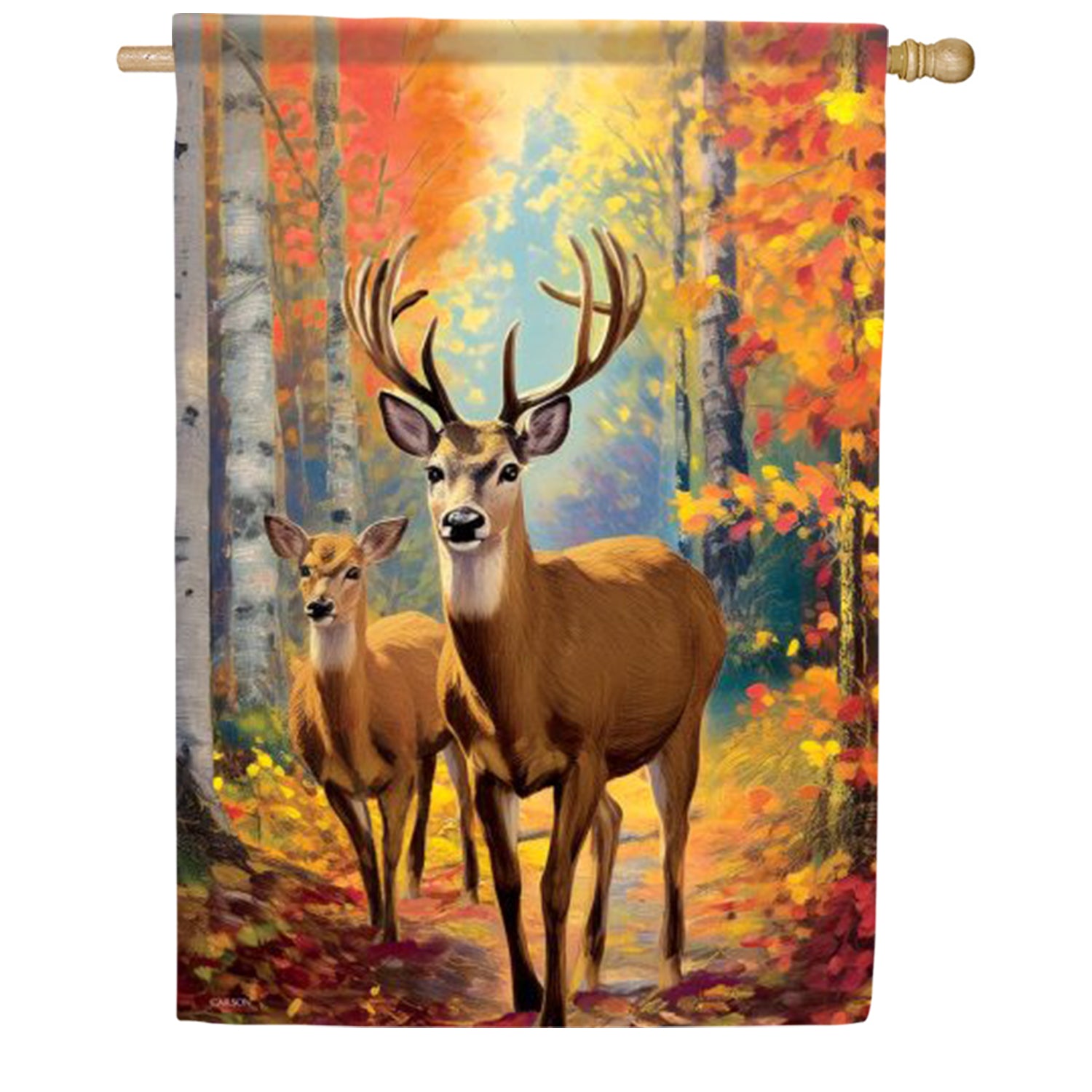 Whitetail Deer House Flag
