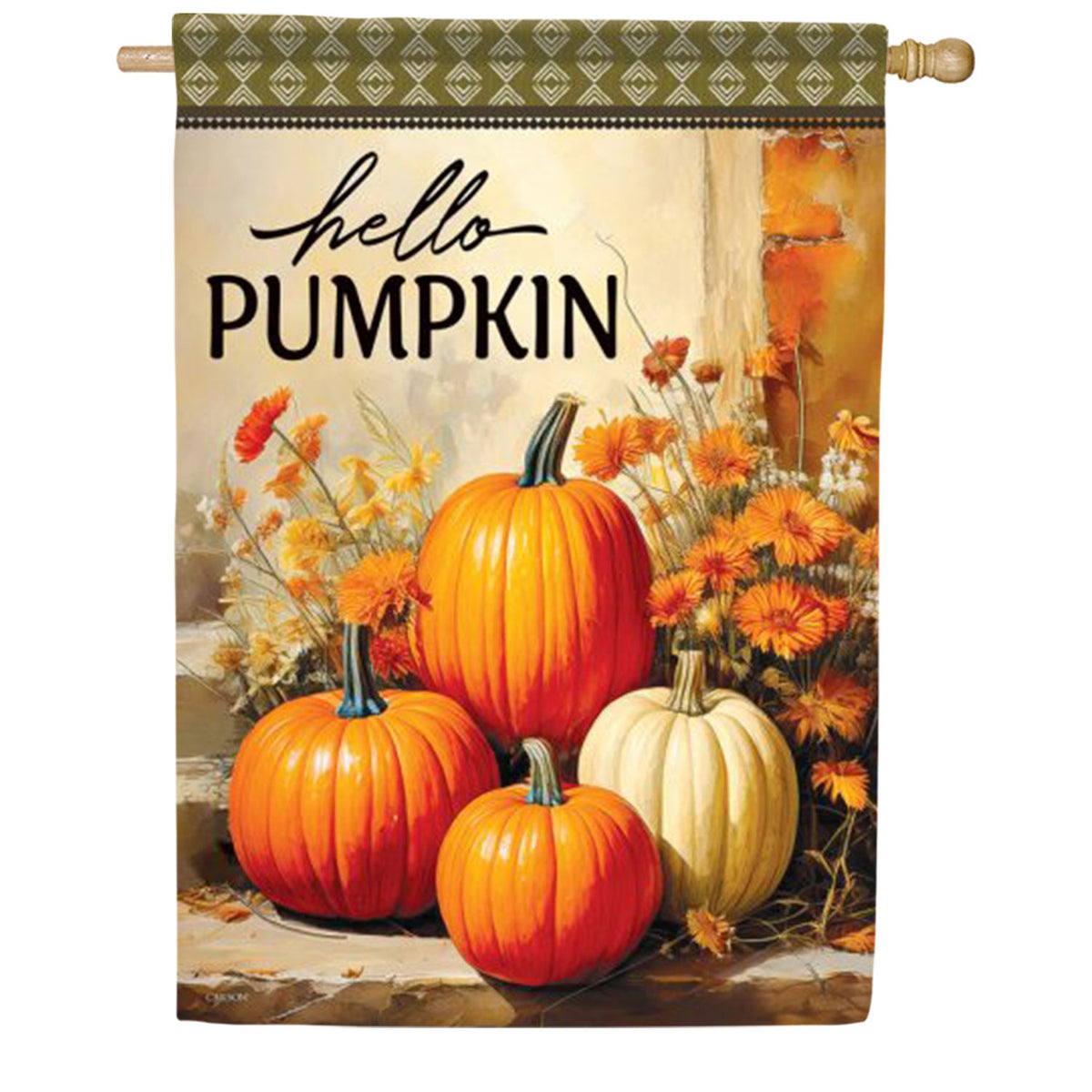 Hello Pumpkin Steps House Flag