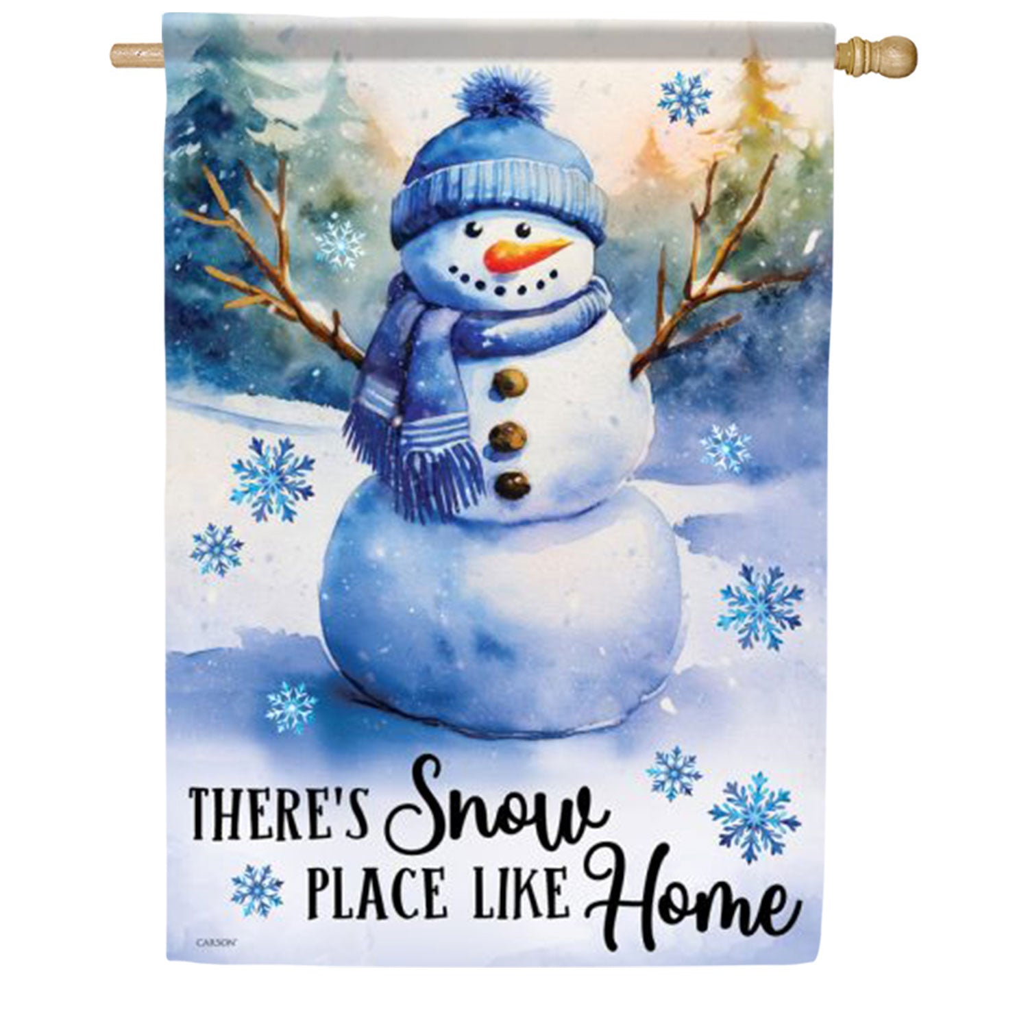 Snow Place Like Home Snowman House Flag