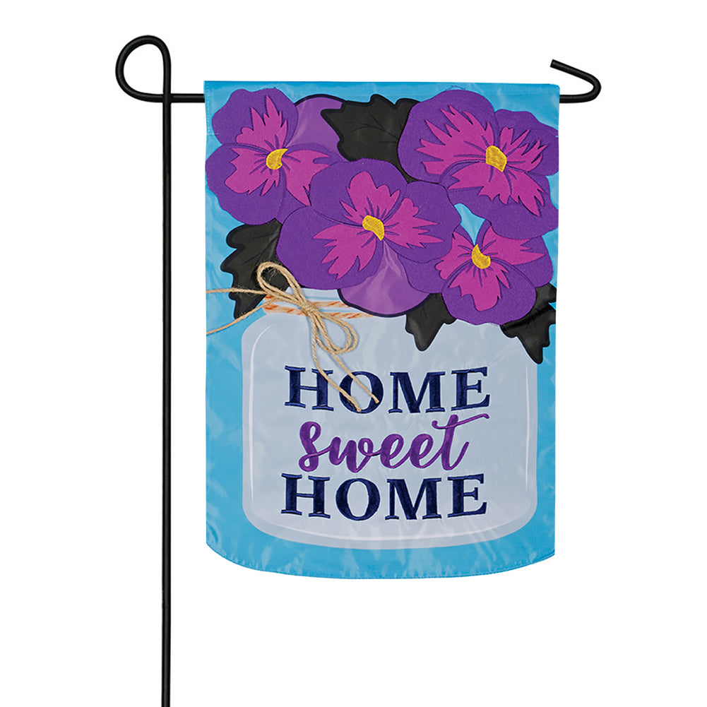 Home Sweet Home Appliqued Garden Flag