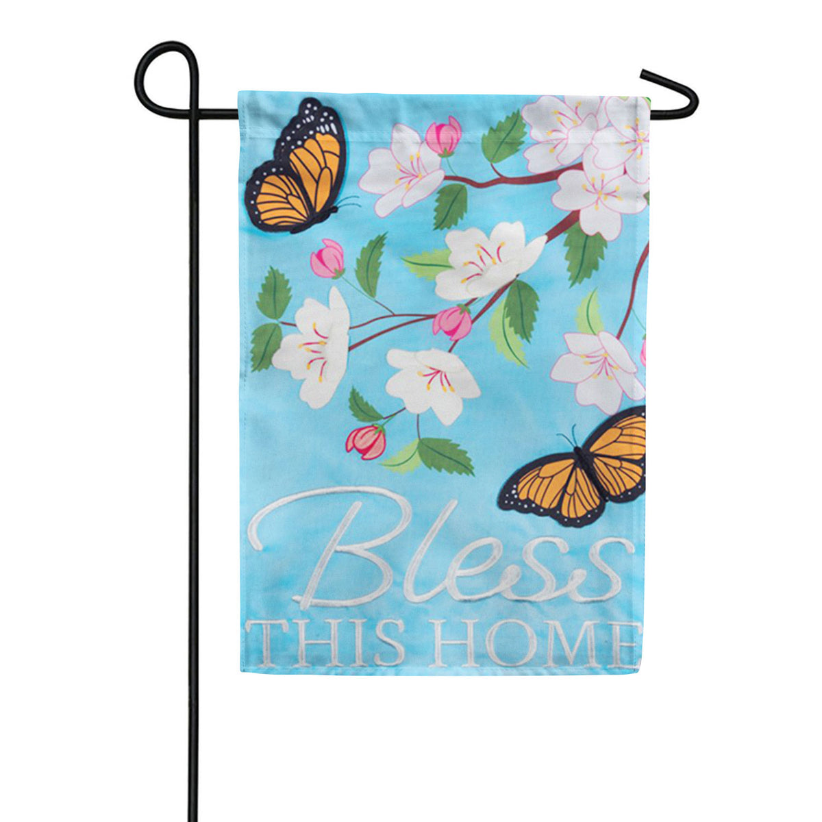Carson Butterfly Blessings Applique Garden Flag