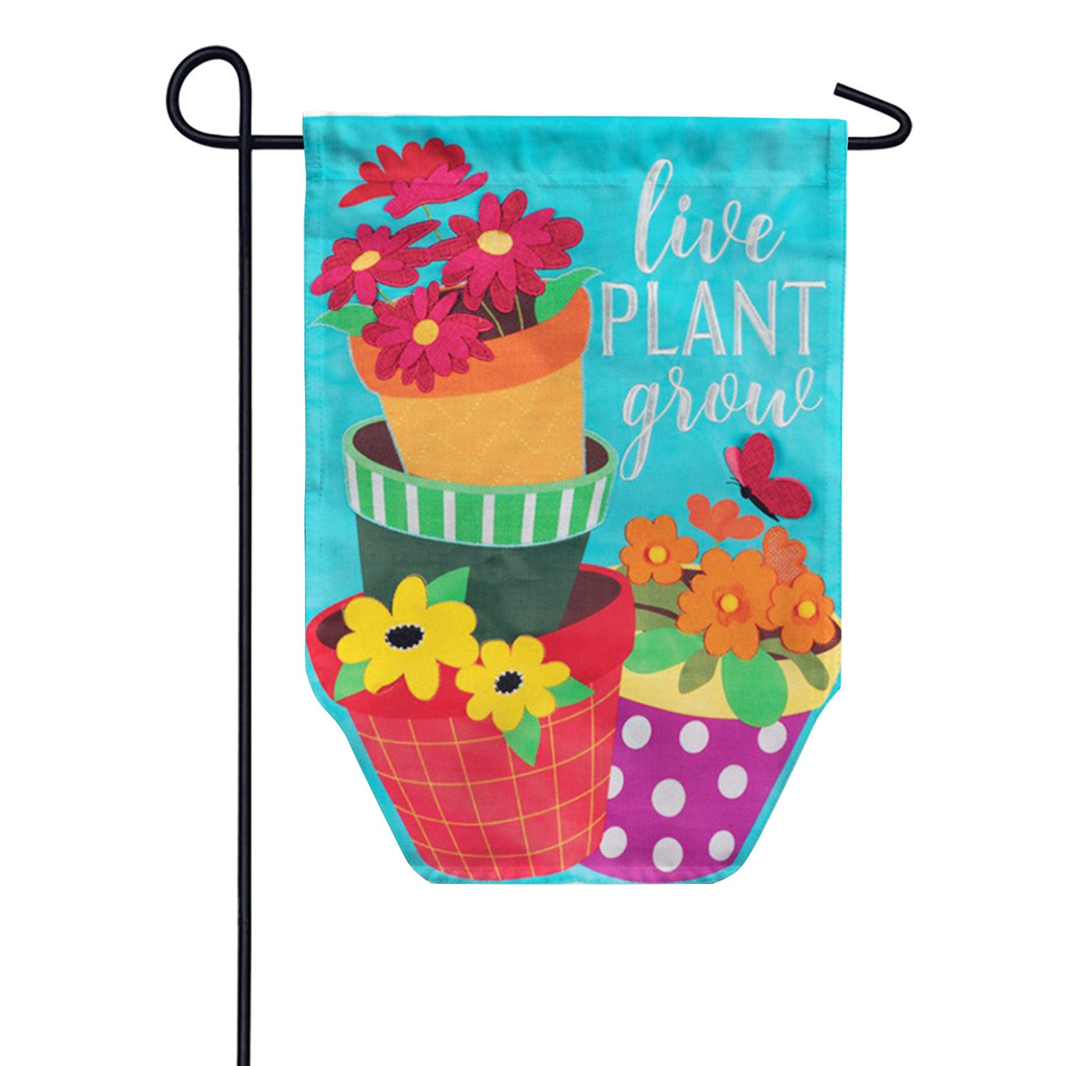 Carson Live, Plant, Grow Applique Garden Flag