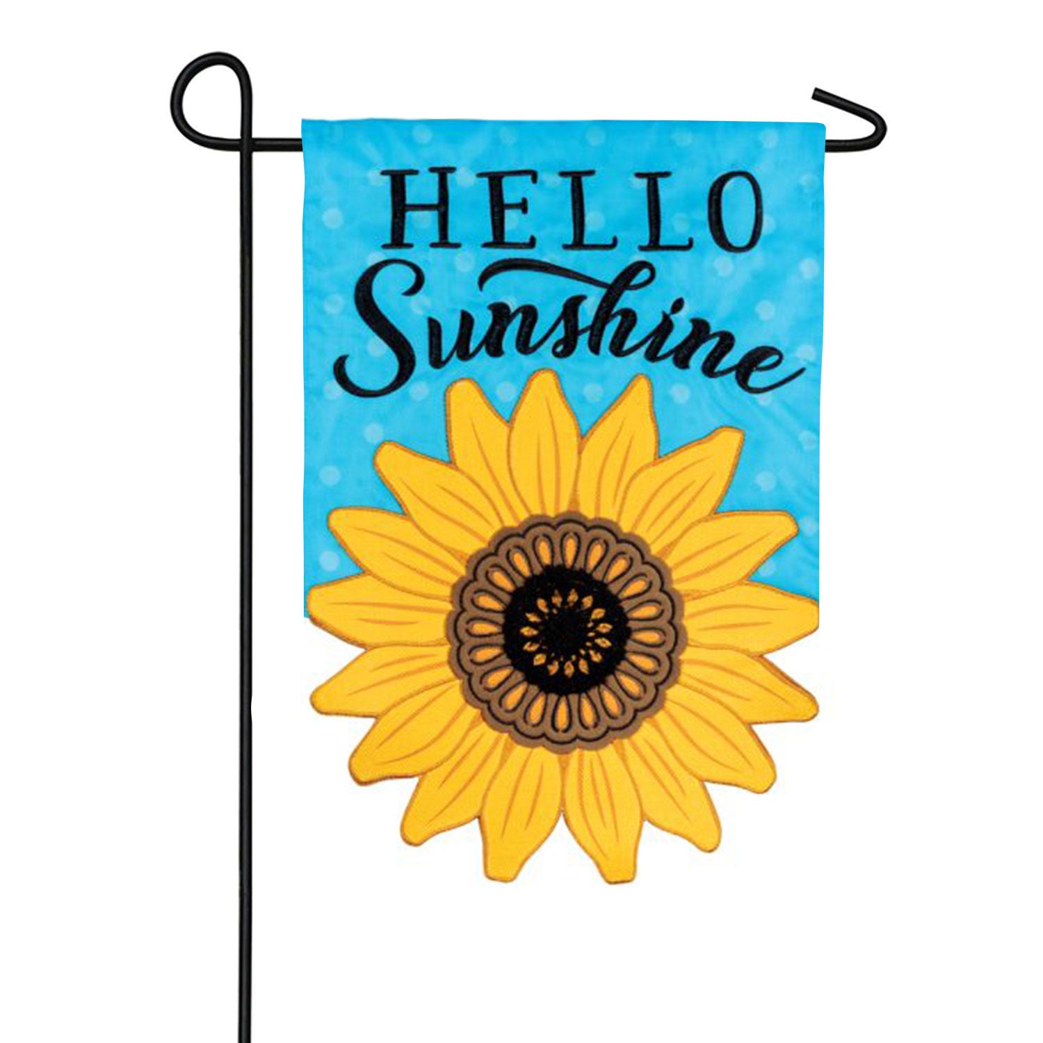 Carson Hello Sunshine Applique Garden Flag