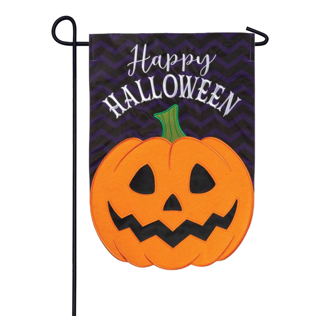 Pumpkin Applique Garden Flag