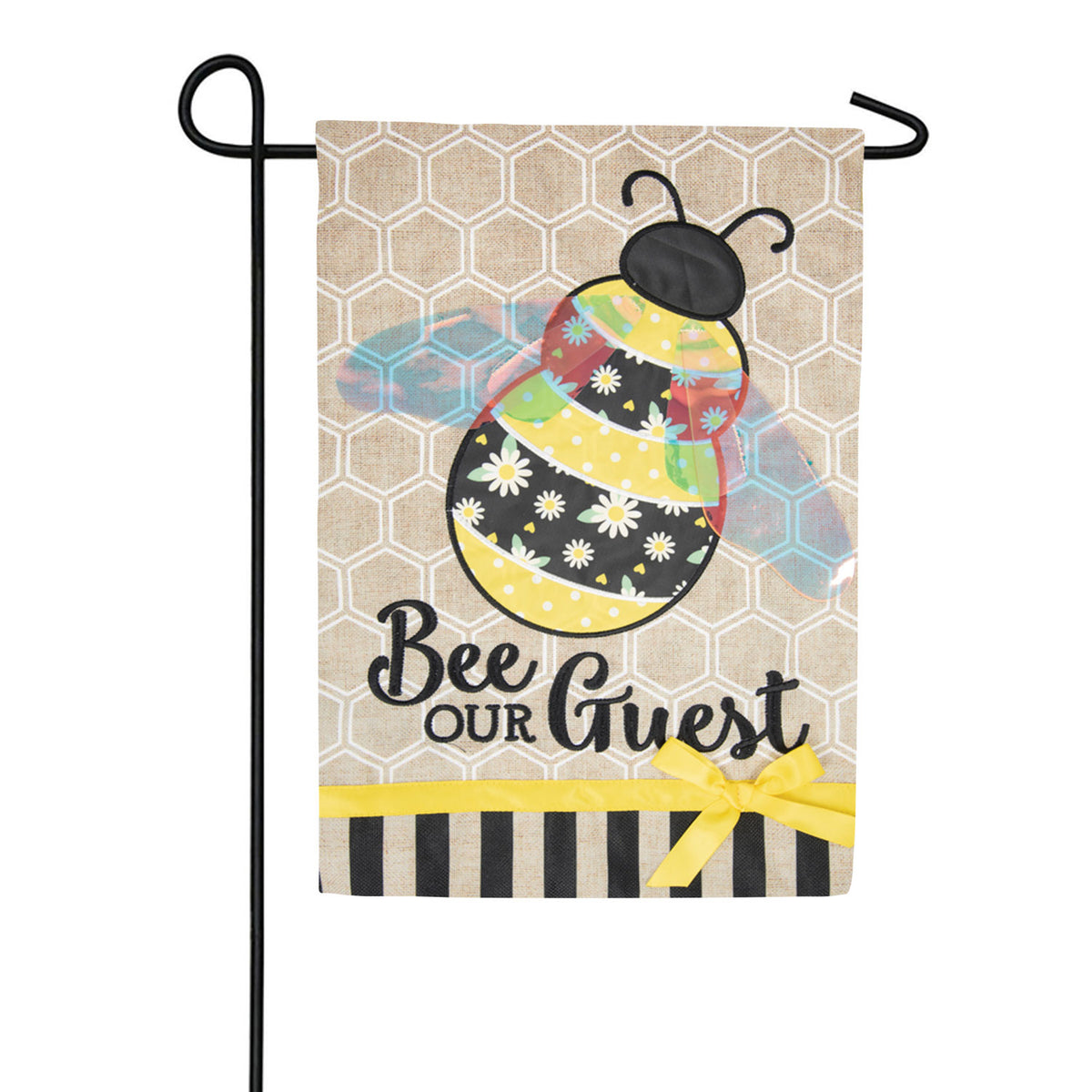 Carson Bee Our Guest Applique Garden Flag