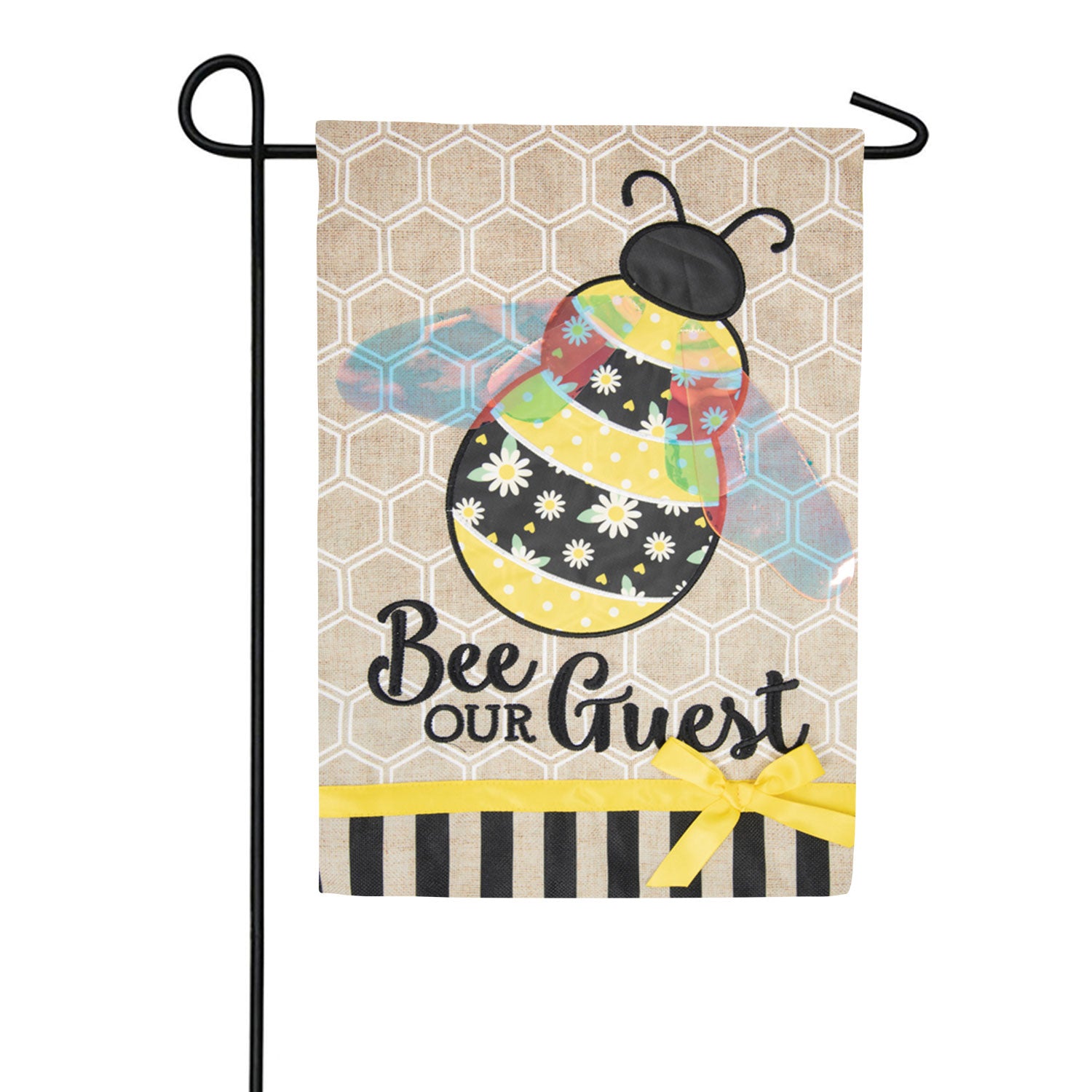 Carson Bee Our Guest Applique Garden Flag
