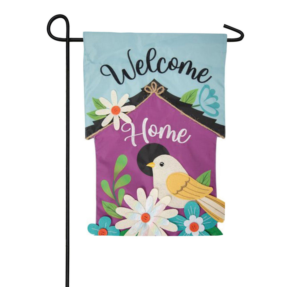 Carson Birdhouse Splendor Applique Garden Flag