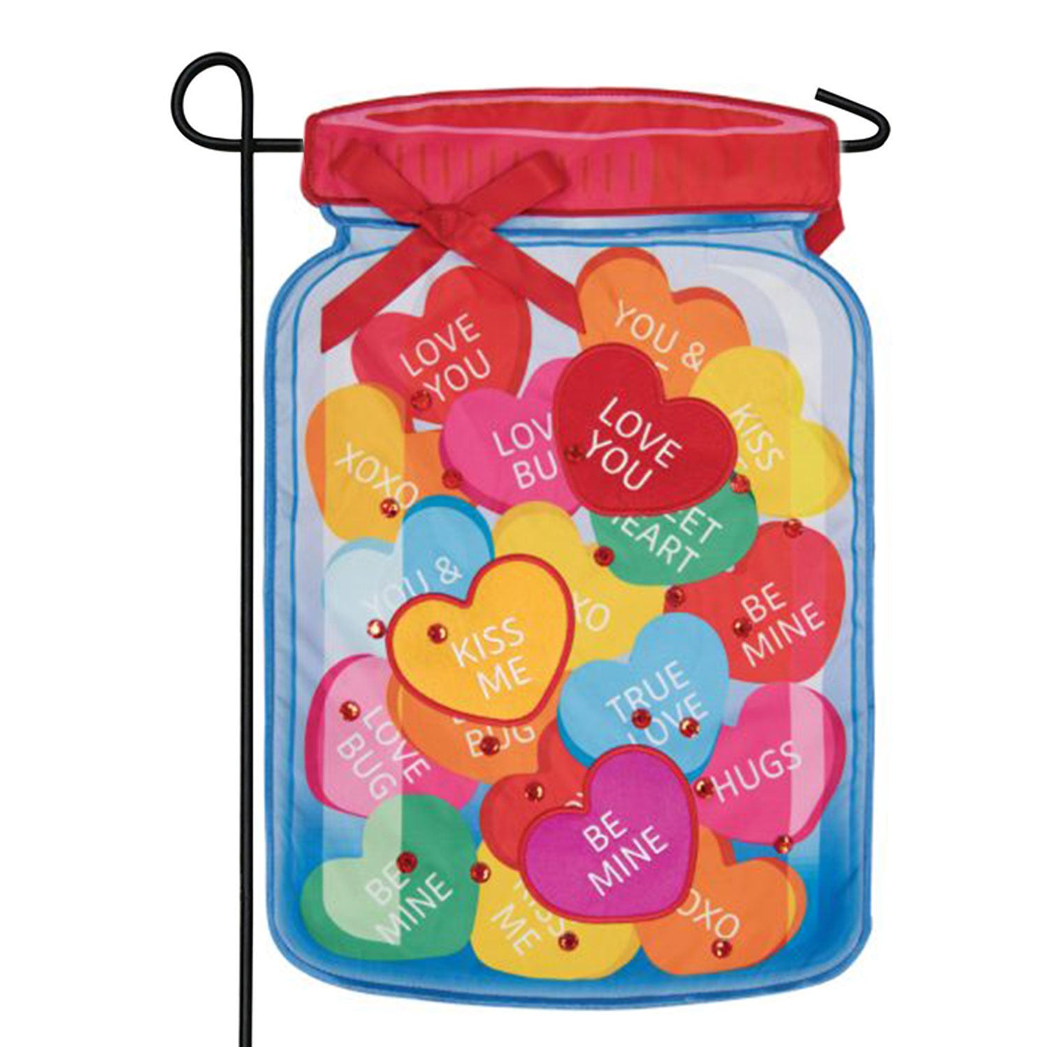 Carson Be Mine Candy Jar Applique Garden Flag