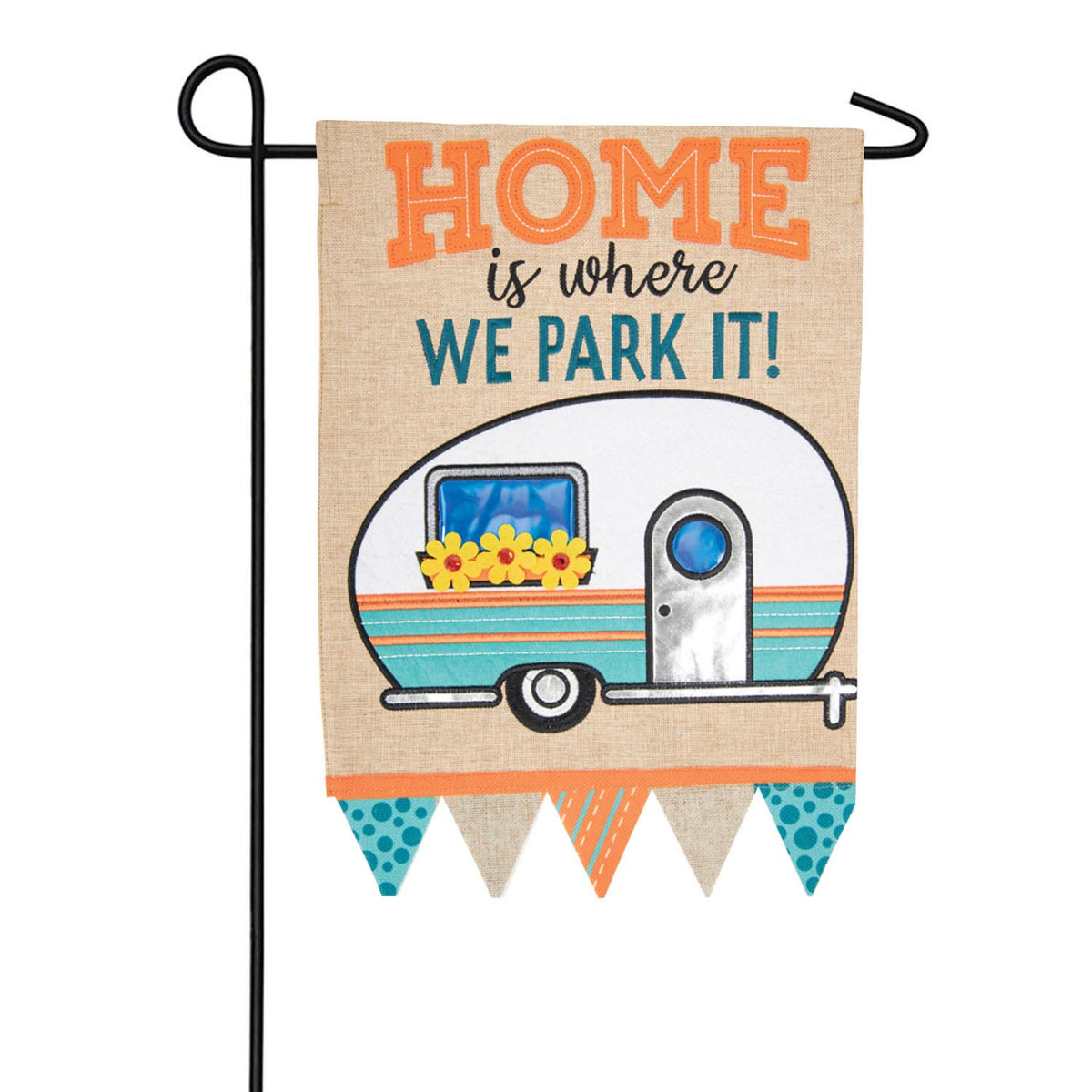 Carson Where We Park Applique Garden Flag