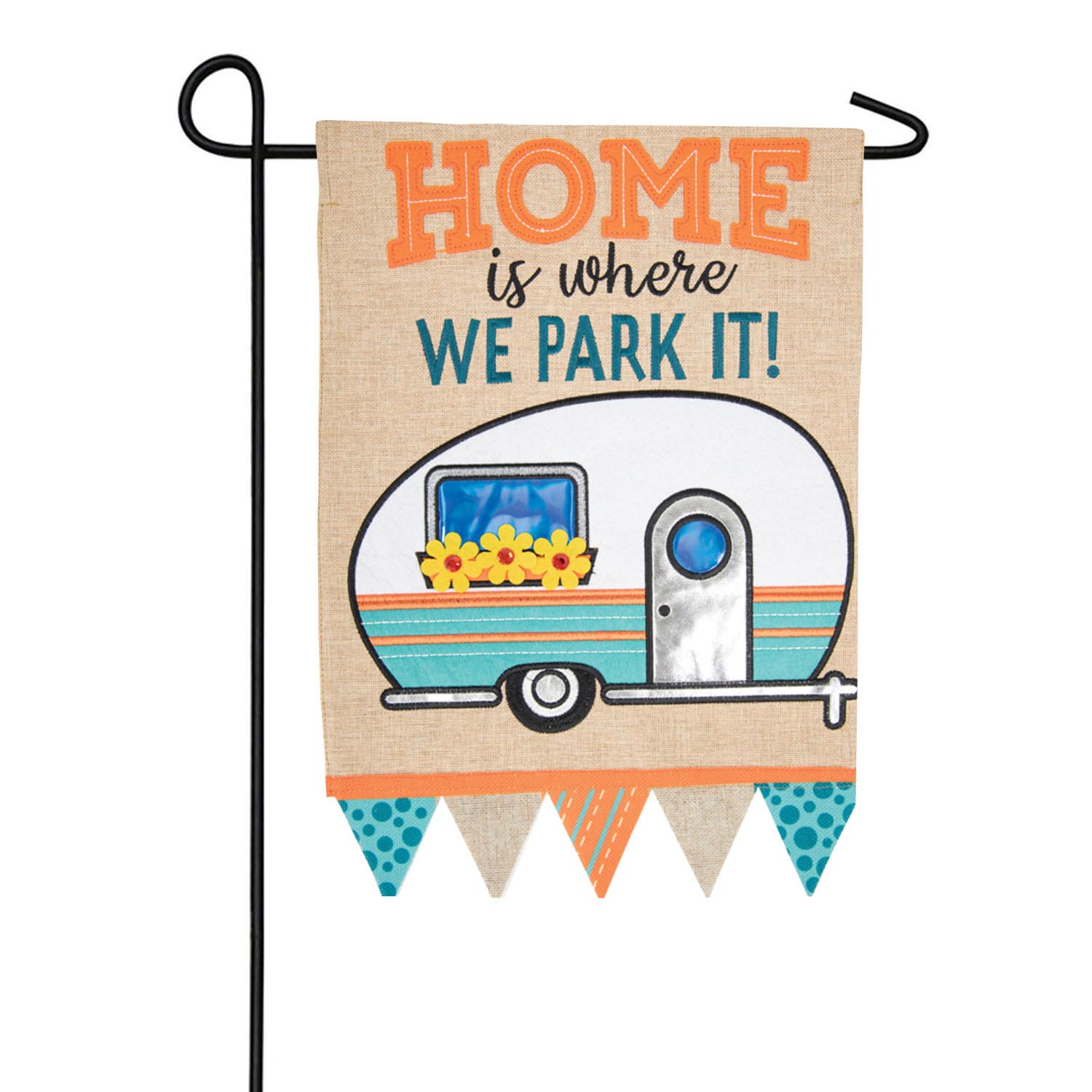 Carson Where We Park Applique Garden Flag