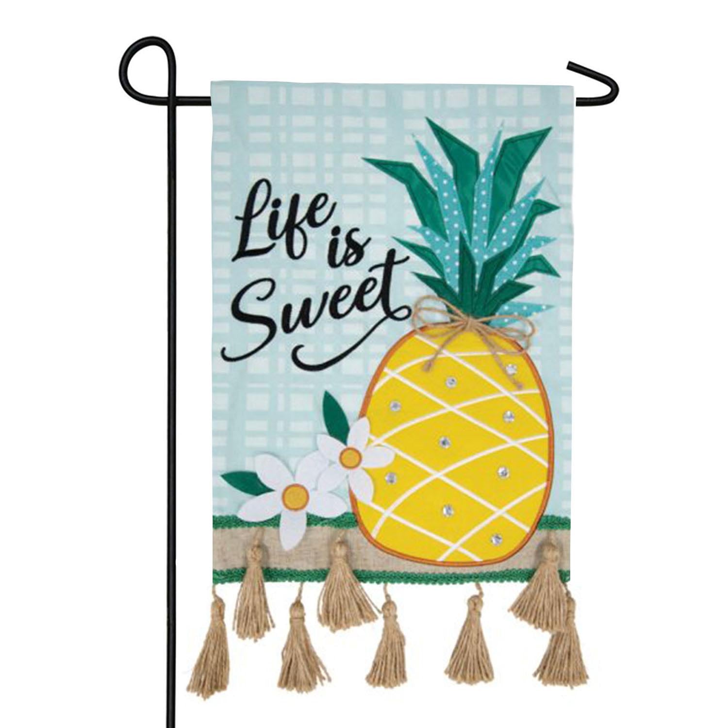 Carson Sweet Pineapple Applique Garden Flag