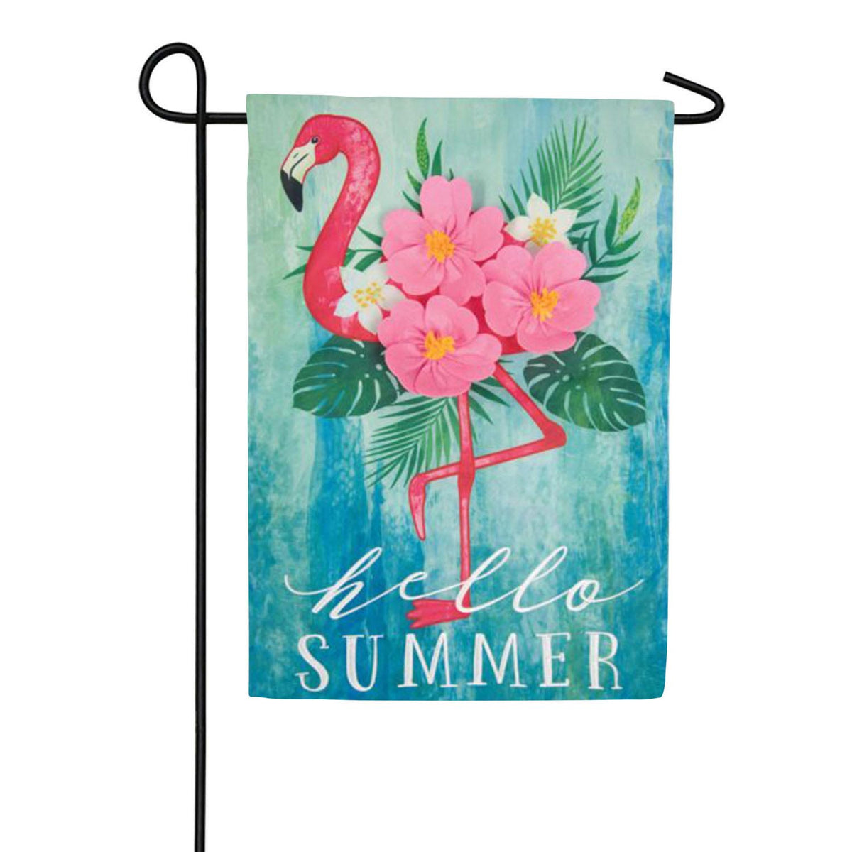 Carson Summer Flamingo Applique Garden Flag