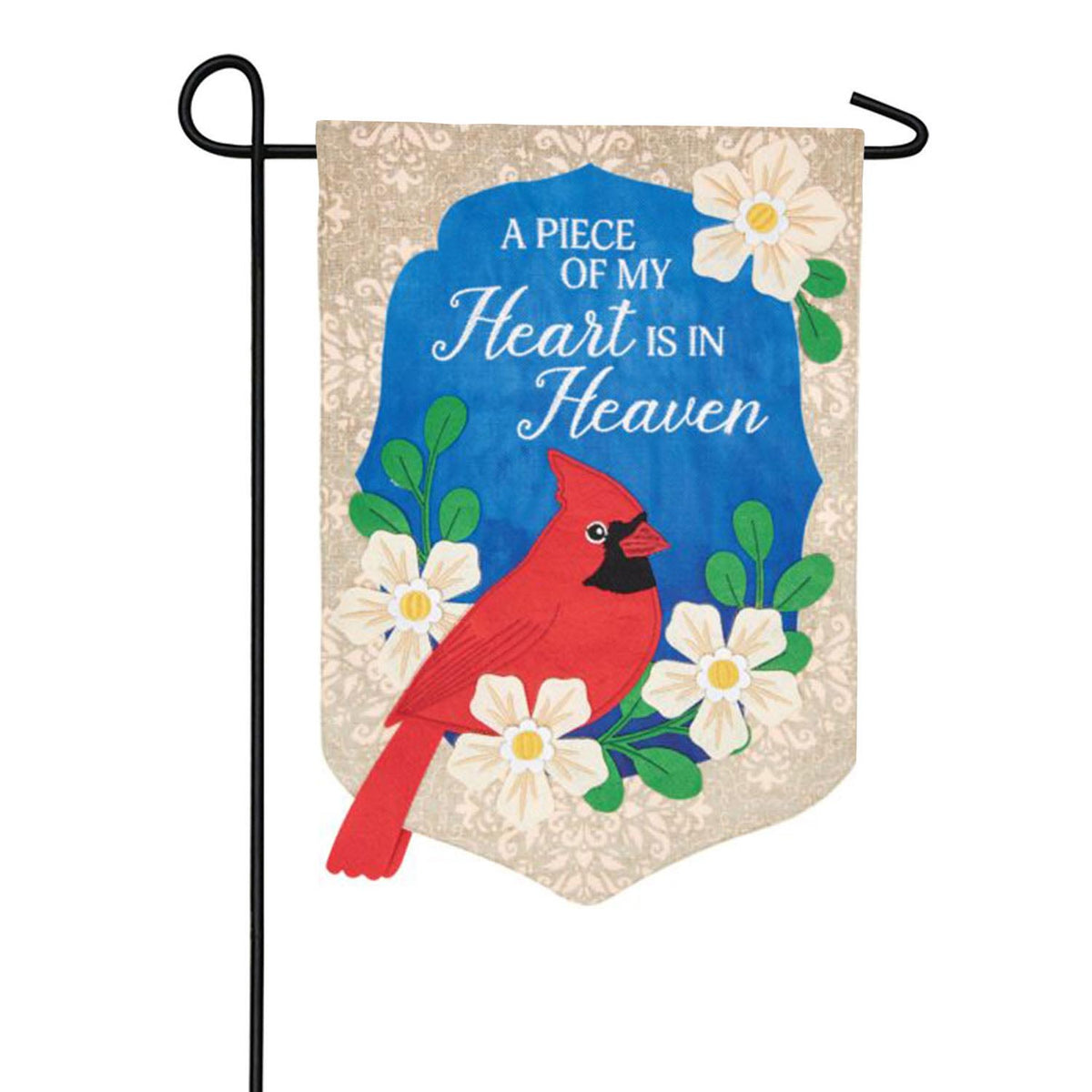 Carson Heart In Heaven Applique Garden Flag