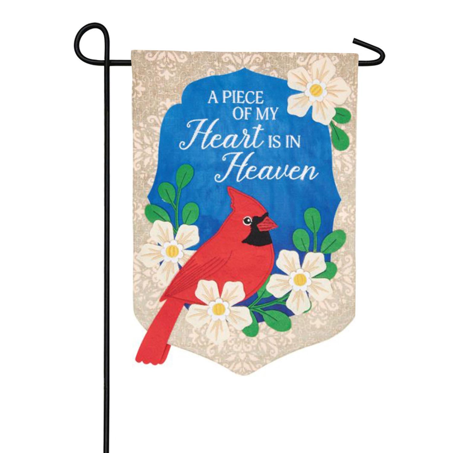 Carson Heart In Heaven Applique Garden Flag
