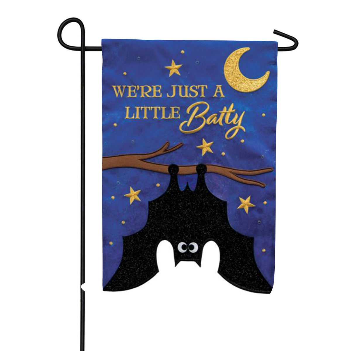 Little Bat Applique Garden Flag