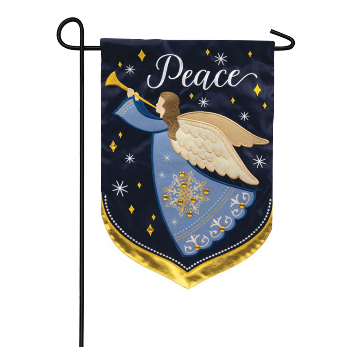 Angel Peace Applique Garden Flag