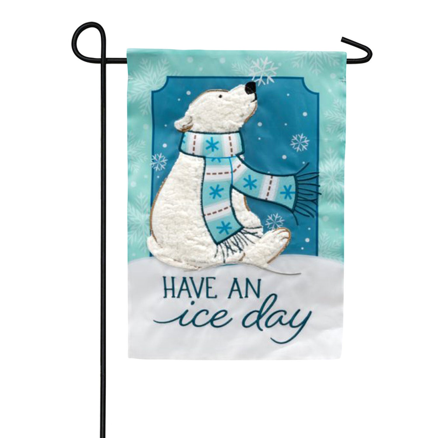 Ice Day Applique Garden Flag