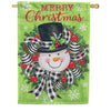 Custom Decor House Flag - Snowman Wreath