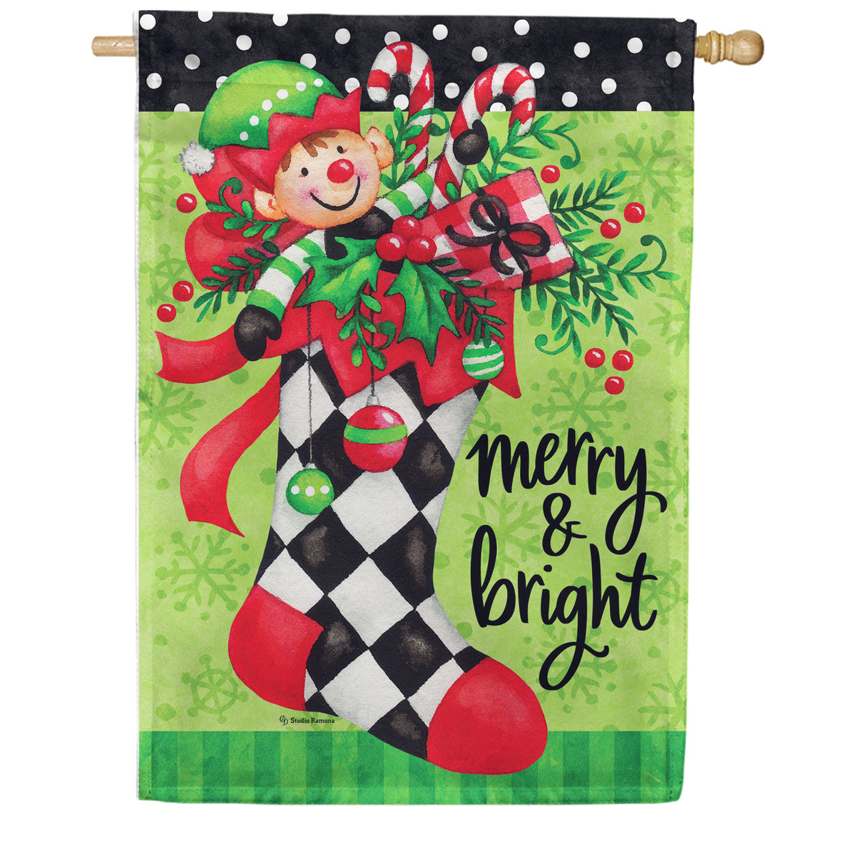 Custom Decor House Flag - Elf Stocking
