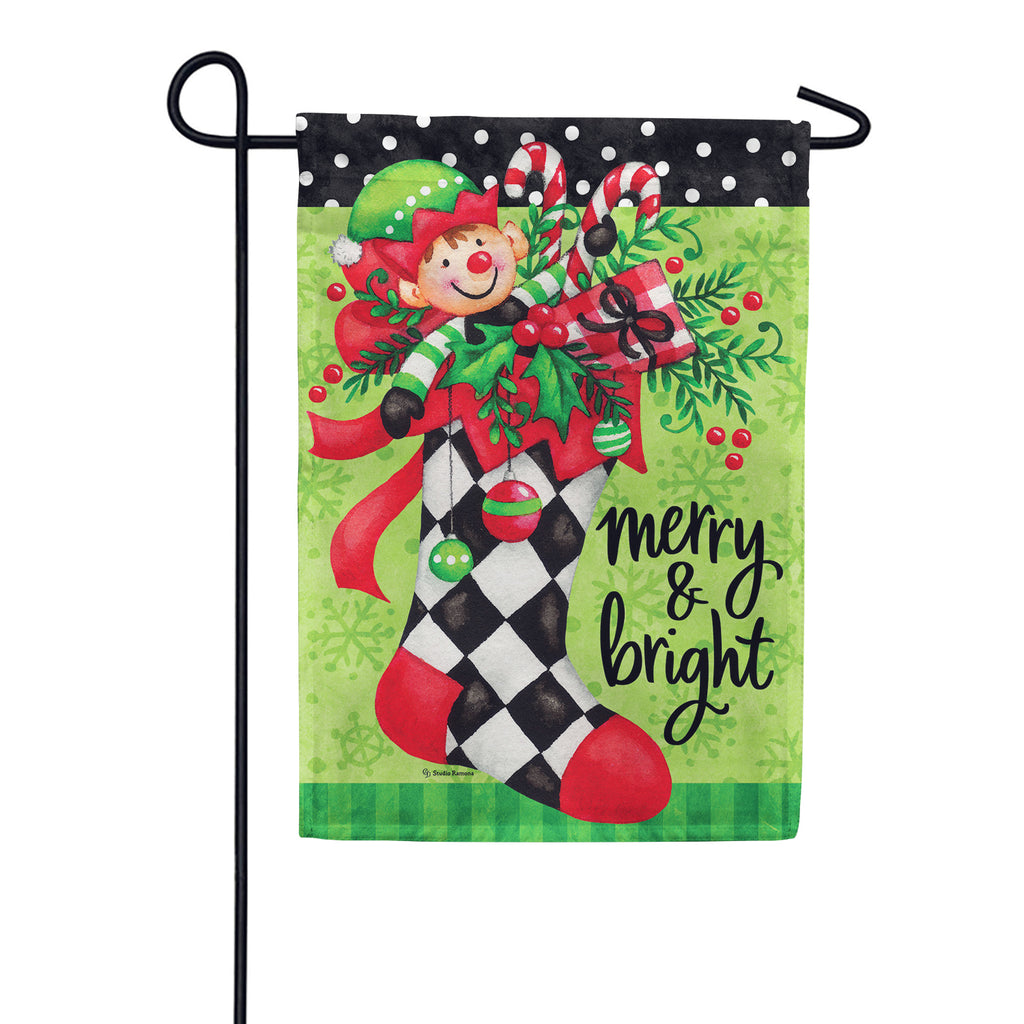 Custom Decor Garden Flag - Elf Stocking