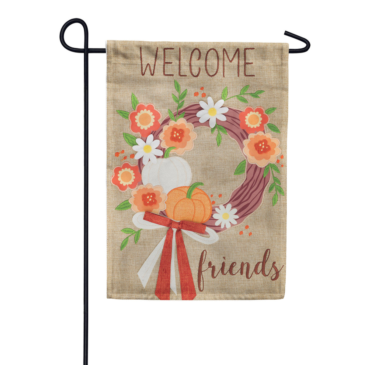 Custom Decor Burlap Garden Flag - Fall Wreath