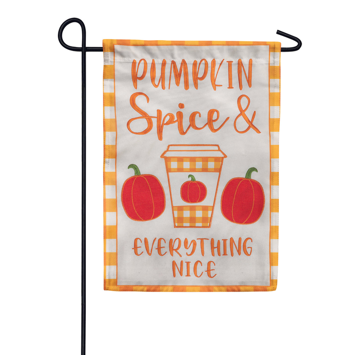 Custom Decor Applique Garden Flag - Pumpkin Spice