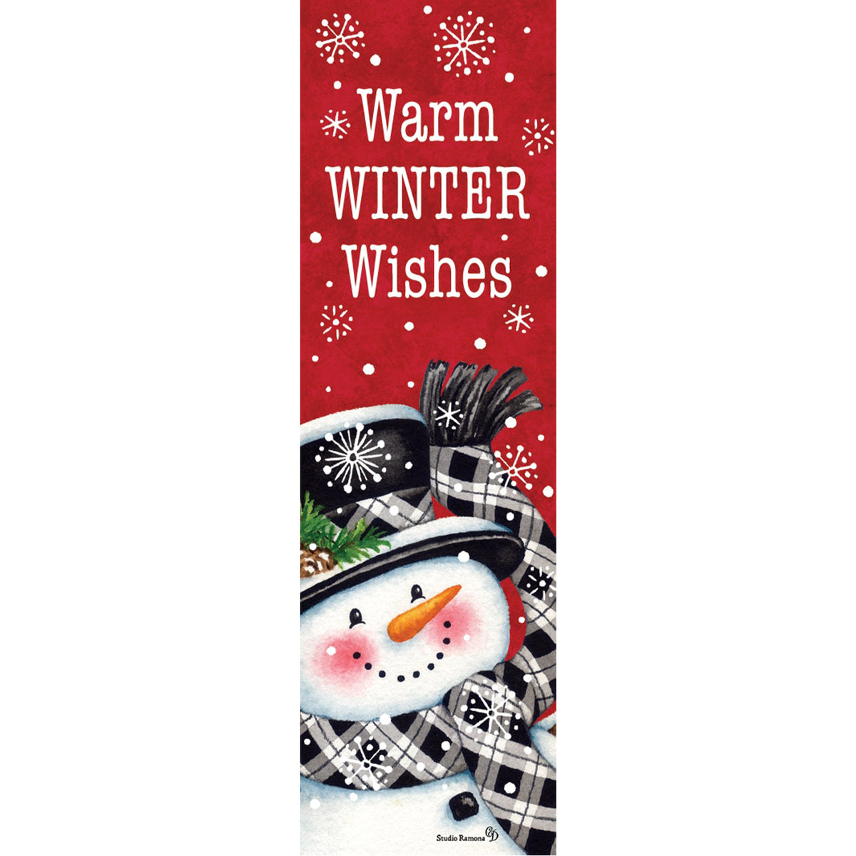 Custom Decor Black & Red Snowman Plant Expressions Magnet