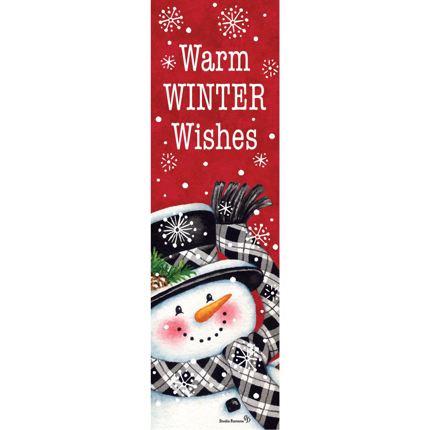 Custom Decor Black & Red Snowman Plant Expressions Magnet