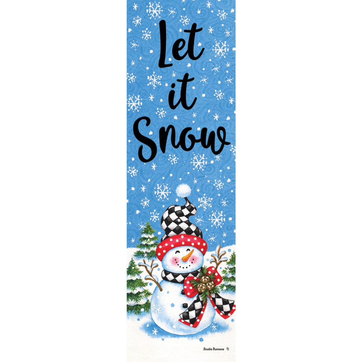 Custom Decor Checkered Snowman Plant Expressions Magnet