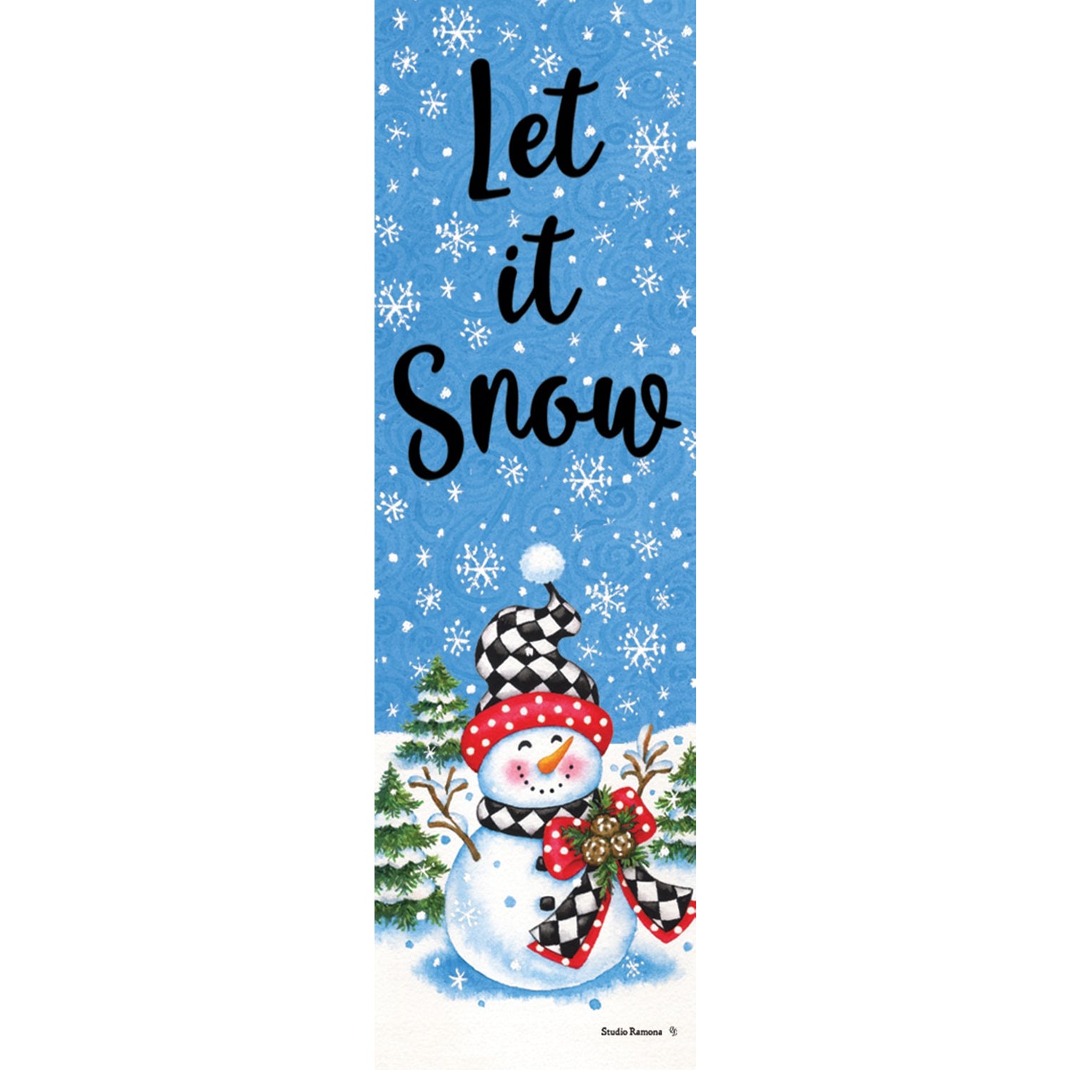 Custom Decor Checkered Snowman Plant Expressions Magnet