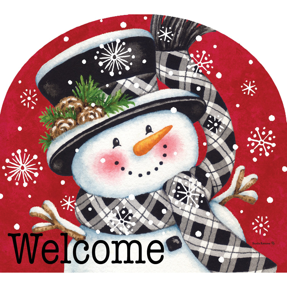 Custom Decor Arbor Mates - Black & Red Snowman