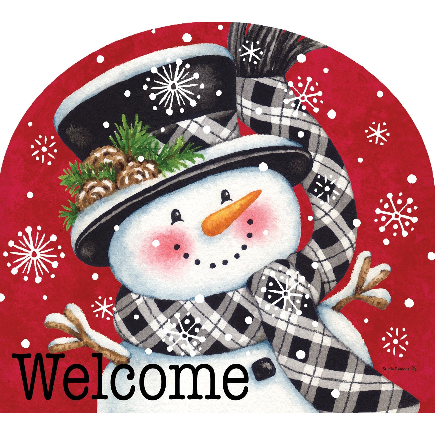 Custom Decor Arbor Mates - Black & Red Snowman