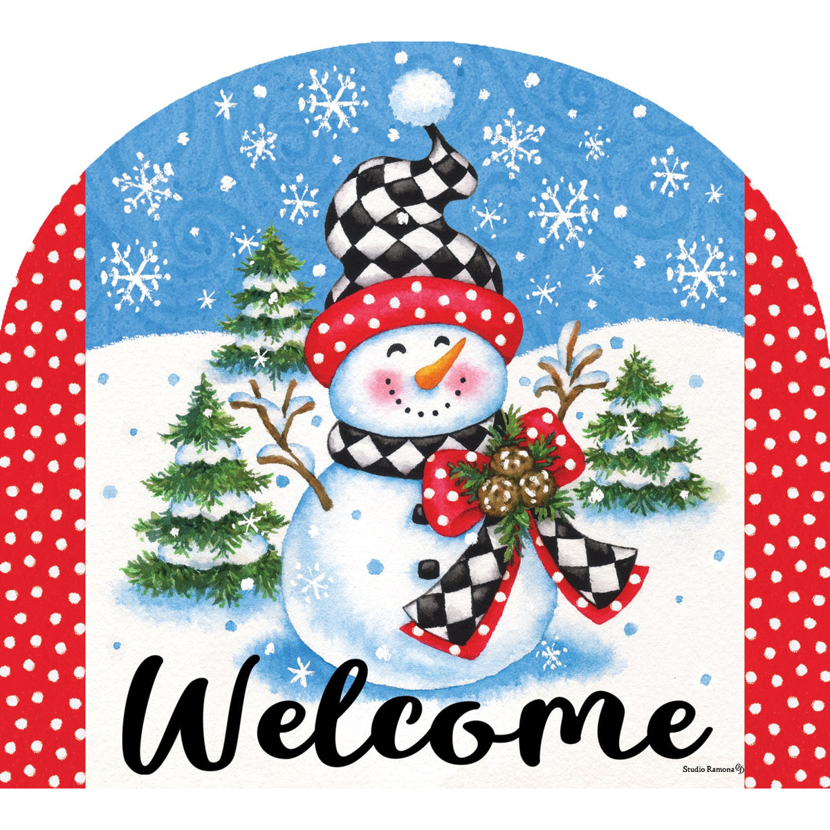 Custom Decor Arbor Mates - Checkered Snowman