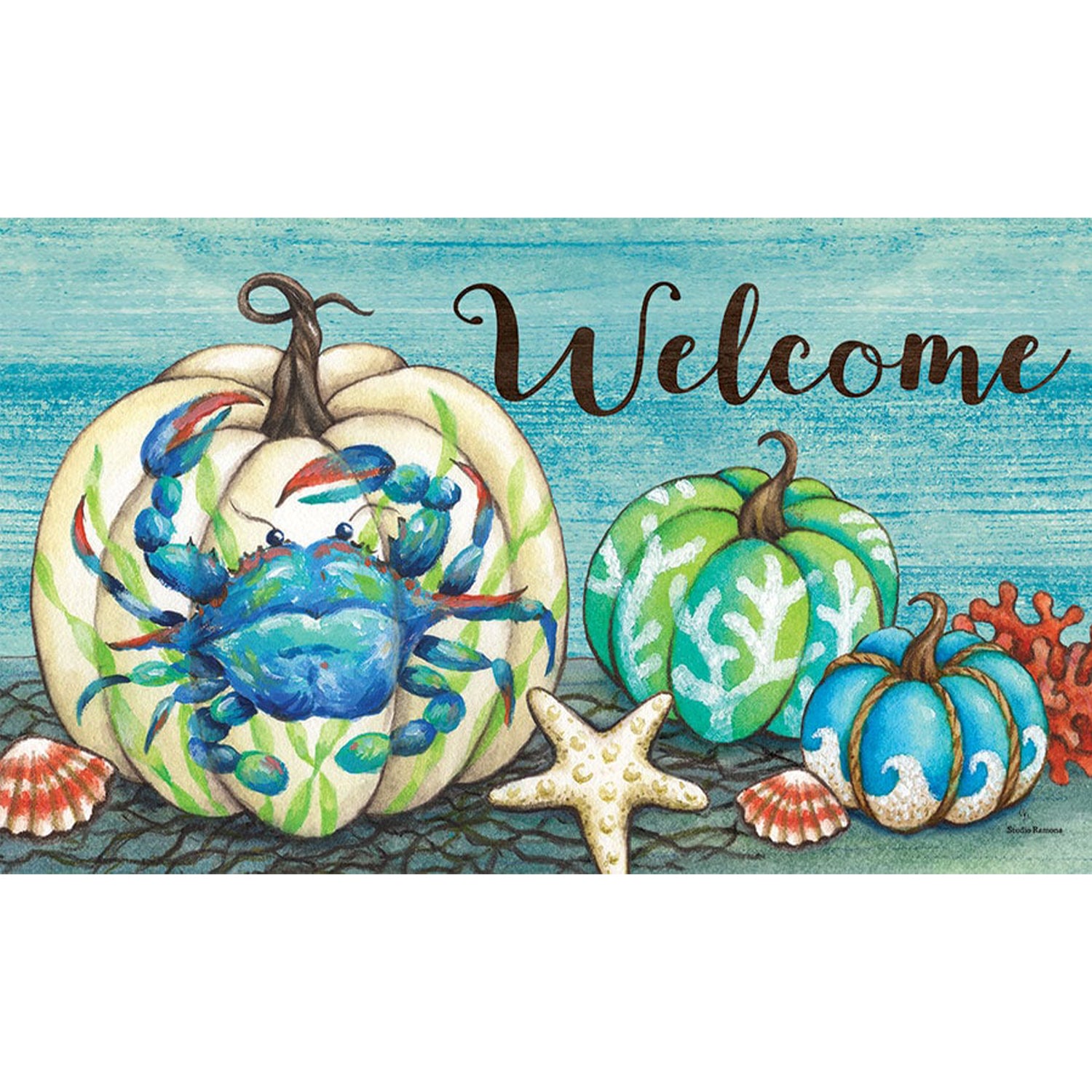 Custom Decor Mat - Crabby Pumpkin
