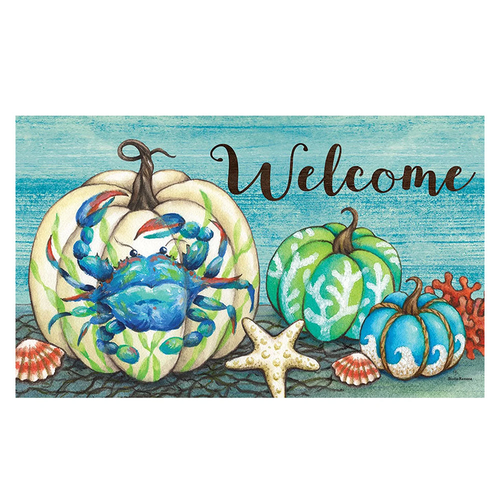 Custom Decor Mat - Crabby Pumpkin