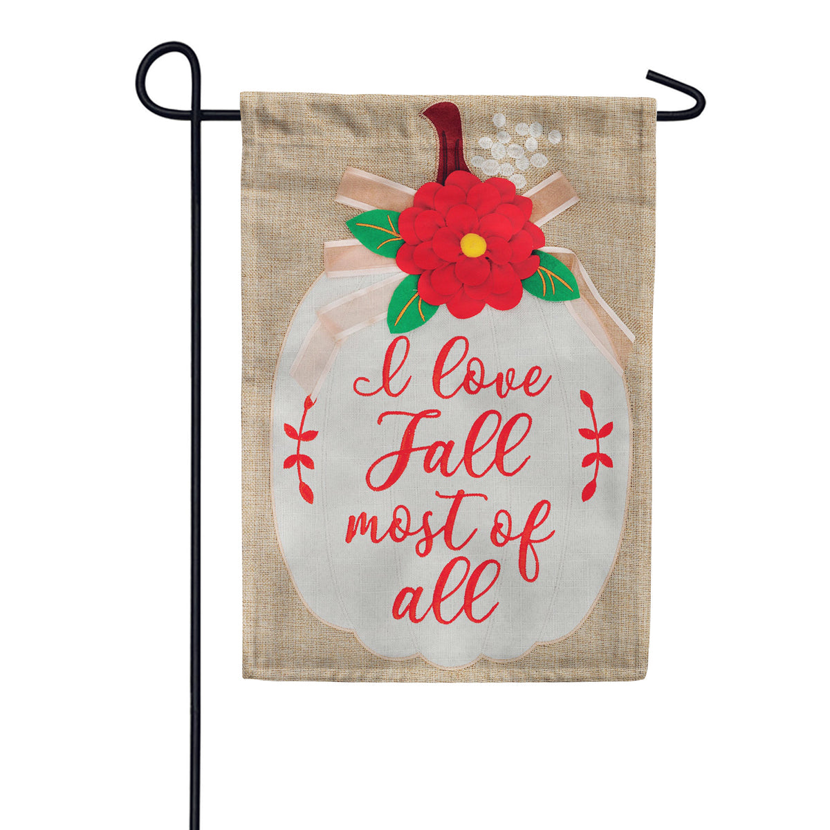 Custom Decor Burlap Garden Flag - I love Fall