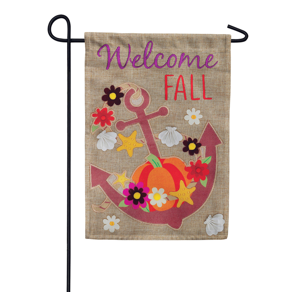 Custom Decor Burlap Garden Flag - Fall Anchor