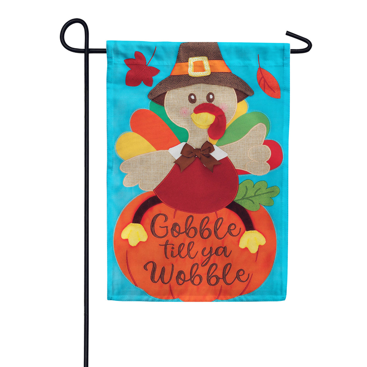 Custom Decor Applique Garden Flag - Gobble Turkey